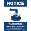 Lorell NOTICE Wash Hands Before Leaving Sign LLR00256