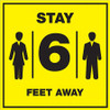 Lorell Stay 6 Feet Away Bright Yellow Sign LLR00257