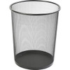 Lorell Black Steel Mesh Round Waste Bin LLR52770