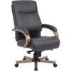 Lorell Wood Base Leather High-back Executive Chair LLR69590