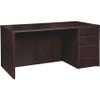 Lorell Prominence 2.0 Espresso Laminate Box/Box/File Right-Pedestal Desk - 3-Drawer LLRPD3060RSPES