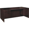 Lorell Prominence 2.0 Espresso Laminate Double-Pedestal Desk - 2-Drawer LLRPD3672QDPES