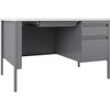 Lorell Fortress White/Platinum Steel Teachers Desk LLR66940