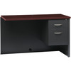 Lorell Mahogany Laminate/Charcoal Modular Desk Series Pedestal Desk - 2-Drawer LLR79154