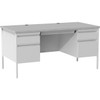 Lorell Grey Double Pedestal Steel/Laminate Desk LLR60935