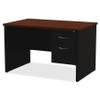 Lorell Walnut Laminate Commercial Steel Desk Series Pedestal Desk - 2-Drawer LLR79147