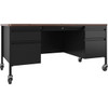 Lorell Fortress Series Walnut Top Teacher's Desk LLR66945