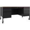 Lorell Fortress Series Walnut Top Teacher's Desk LLR66945