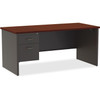 Lorell Mahogany Laminate/Charcoal Modular Desk Series Pedestal Desk - 2-Drawer LLR79152