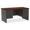 Lorell Mahogany Laminate/Charcoal Modular Desk Series Pedestal Desk - 2-Drawer LLR79142