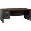Lorell Mahogany Laminate/Charcoal Modular Desk Series Pedestal Desk - 2-Drawer LLR79150