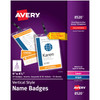 Avery&reg; Vertical Name Badges with Durable Plastic Holders and Lanyards AVE8520
