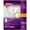 Avery&reg; Self-Adhesive Removable Name Tag Labels with Gold Metallic Border AVE8720