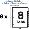 Avery&reg; 8-tab Custom Table of Contents Dividers AVE11822