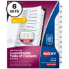 Avery&reg; Monthly Tab Table of Contents Dividers AVE11826