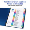 Avery&reg; Ready Index 31 Tab Dividers, Customizable TOC, 6 Sets AVE11831