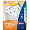 Avery&reg; Insertable Style Edge Plastic Dividers with Pockets, 8-tab AVE11293