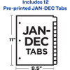Avery&reg; Preprinted Monthly Tabs Plastic Dividers AVE11331