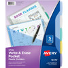 Avery&reg; Write & Erase Durable Plastic Dividers w/Pockets, 5-tab, Multicolor AVE16176