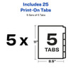 Avery&reg; Unpunched Print-On Dividers AVE11516