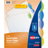 Avery&reg; Plastic Binder Dividers, Insertable Multicolor Style Edge 5-tabs AVE11200