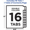Avery&reg; Two-Column Table Contents Dividers w/Tabs AVE11320