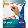 Avery&reg; Print & Apply Clear Label Dividers - Index Maker Easy Apply Label Strip AVE11437