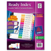 Avery&reg; Ready Index Binder Dividers - Customizable Table of Contents AVE11127