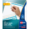 Avery&reg; Print & Apply Clear Label Dividers - Index Maker Easy Peel Printable Labels AVE11421