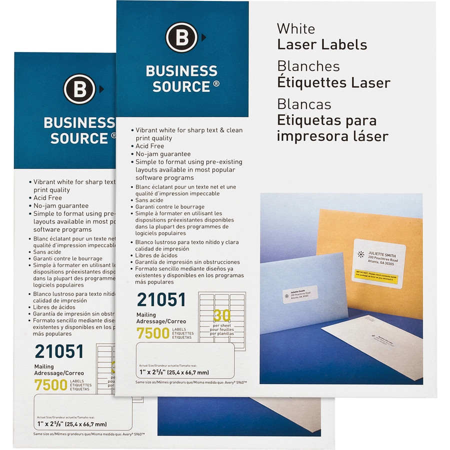 Business Source Bright White Premium-quality Address Labels ...