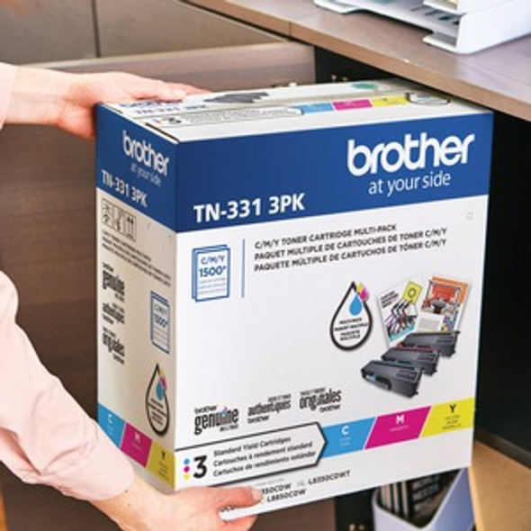 Brother Genuine Standard-Yield Color Toner Cartridge Three Pack TN331 3PK -includes one cartridge each of Cyan, Magenta & Yellow Toner