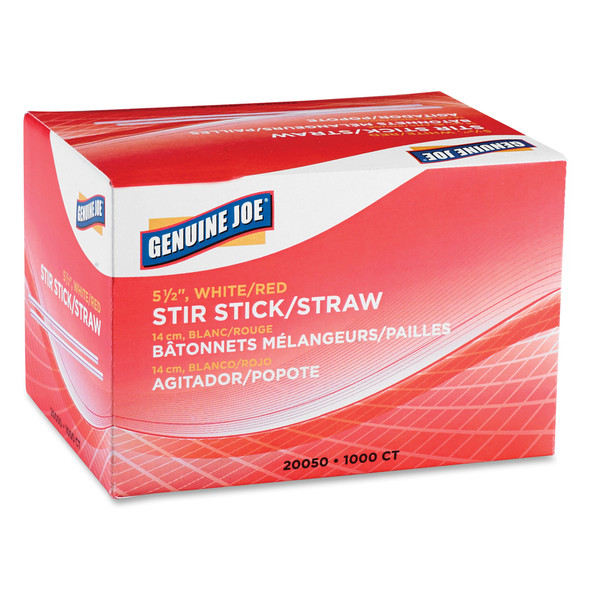 Genuine Joe 5-1/2" Plastic Stir Stick/Straws 20050