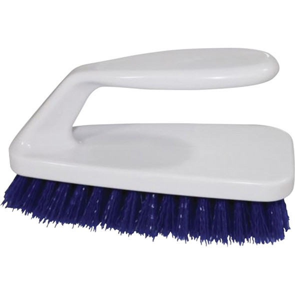 Genuine Joe GJO99658, Iron Handle Scrub Brush, 1 Each, Blue,White 99658