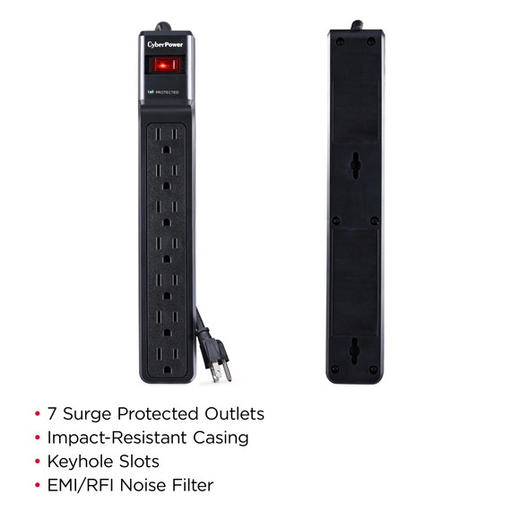 CyberPower CSB7012 Essential 7 - Outlet Surge Protector with 1500 J Surge Suppression