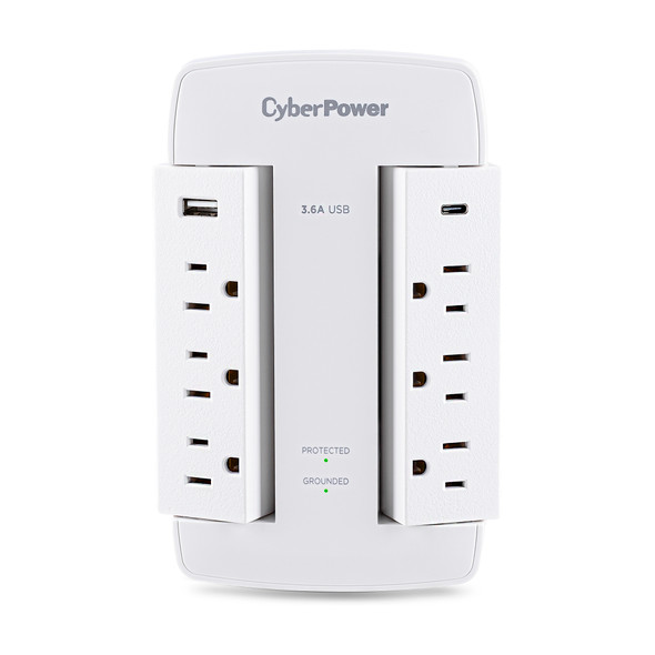 CyberPower CSP600WSURC5 Professional 6 - Outlet Surge Protector with 900 J Surge Suppression