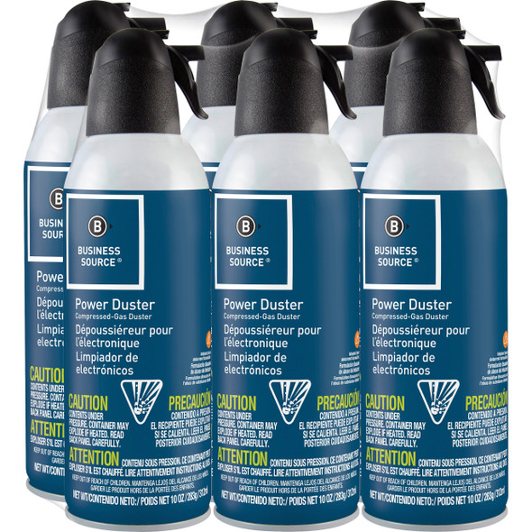 Business Source Power Duster - 10 oz - Moisture-free, Ozone-safe - 6 / Pack
