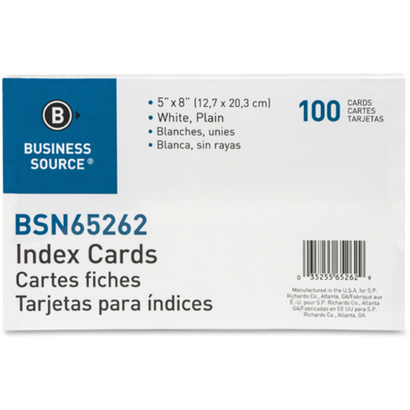 Business Source Plain Index Cards BSN65262