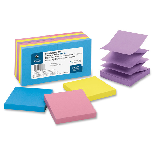 Business Source Reposition Pop-up Adhesive Notes BSN16450