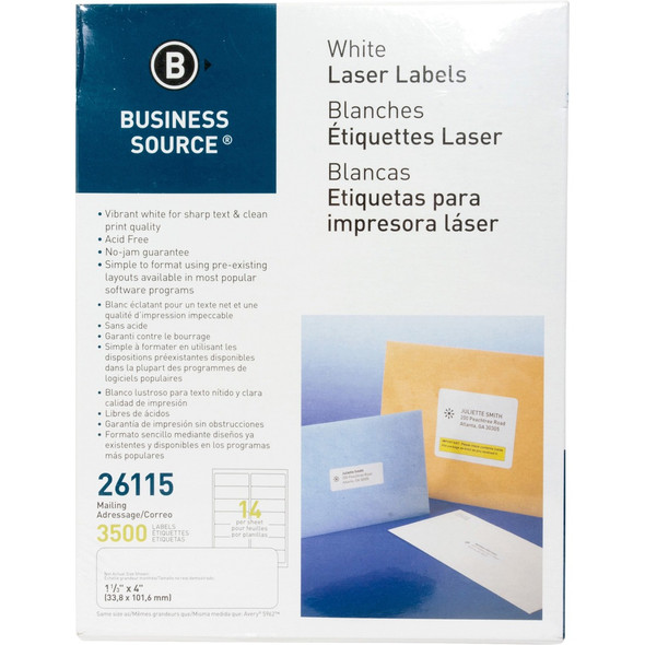 Business Source Bright White Premium-quality Address Labels BSN26115
