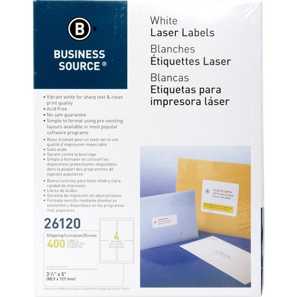 Business Source Bright White Premium-quality Address Labels BSN26120