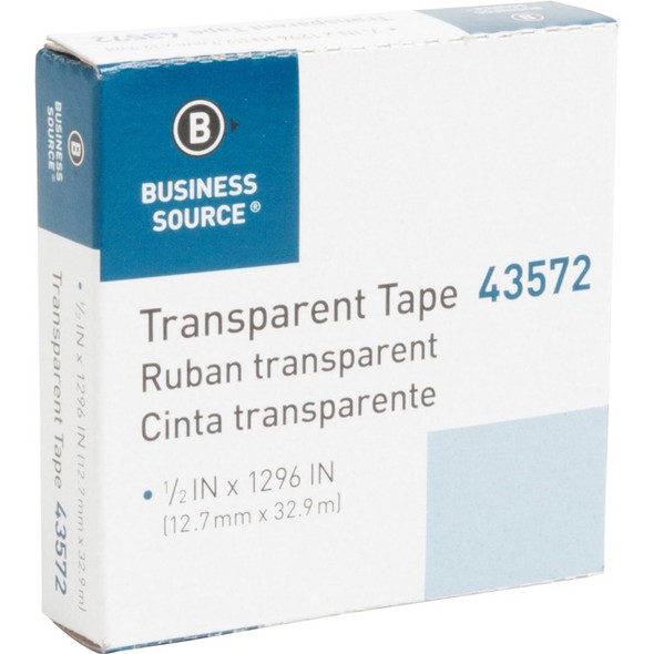 Business Source 1/2" All-purpose Transparent Glossy Tape BSN43572
