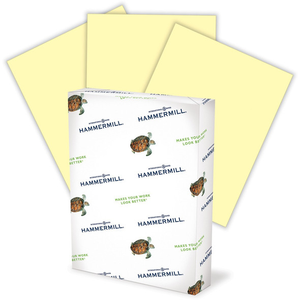 Hammermill Colored Paper - Canary - 96 Brightness - Letter - 8 1/2" x 11" - 24 lb Basis Weight - Smooth - 500 / Ream