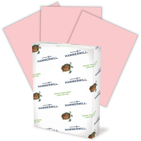 Hammermill Colored Paper - Pink - 96 Brightness - Letter - 8 1/2" x 11" - 24 lb Basis Weight - Smooth - 500 / Ream
