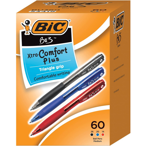 BIC BU3 Grip 1.0mm Ballpoint Pen BICBU360AST