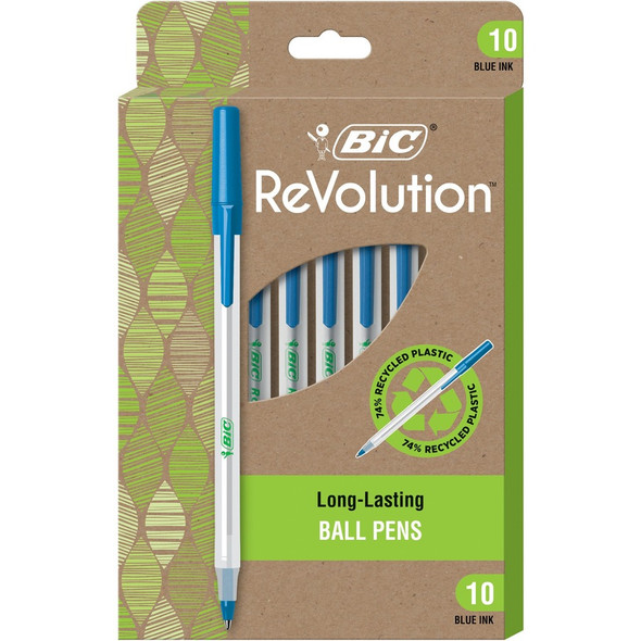 BIC ReVolution Round Stic Ballpoint Pen BICGSME10BE