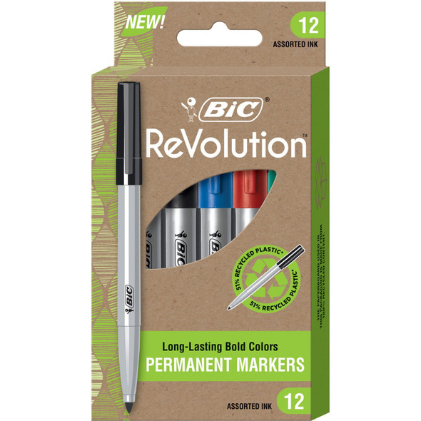 BIC ReVolution Permanent Markers BICPMER12AST