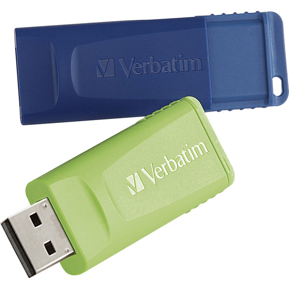 Verbatim 64GB Store 'n' Go USB Flash Drive - 2pk - Blue, Green VER99812