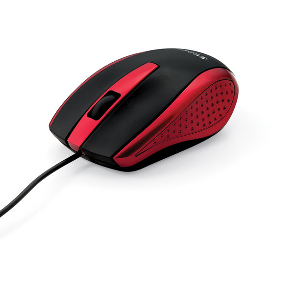 Verbatim Corded Notebook Optical Mouse - Red VER99742