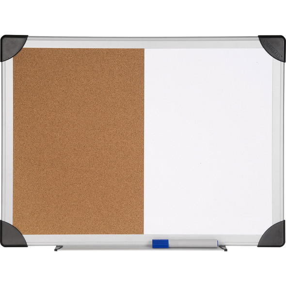 Lorell Dry Erase Aluminum Frame Cork Combo Boards LLR19290