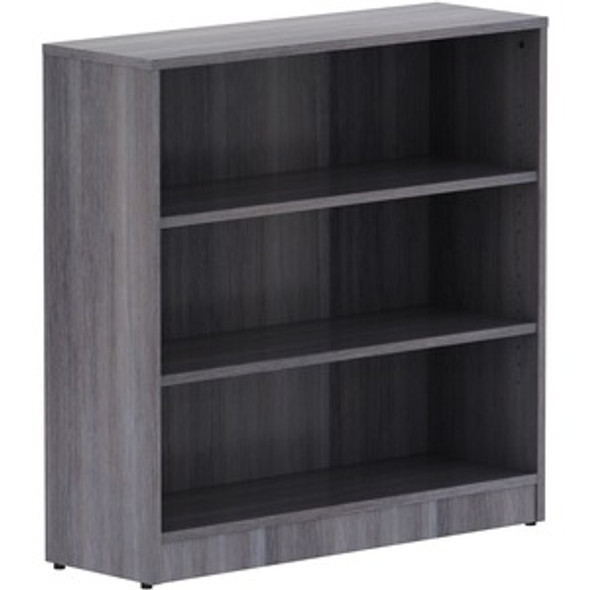 Lorell Weathered Charcoal Laminate Bookcase LLR69626